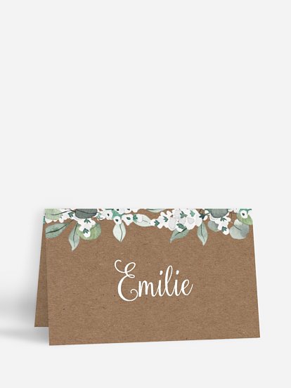 Marque-place mariage Anneau champêtre effet kraft