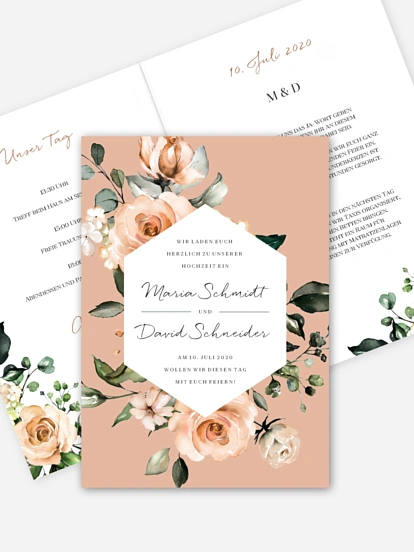 Hochzeitseinladung Soft Autumn Florals 