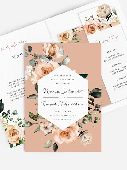 Hochzeitseinladung Soft Autumn Florals