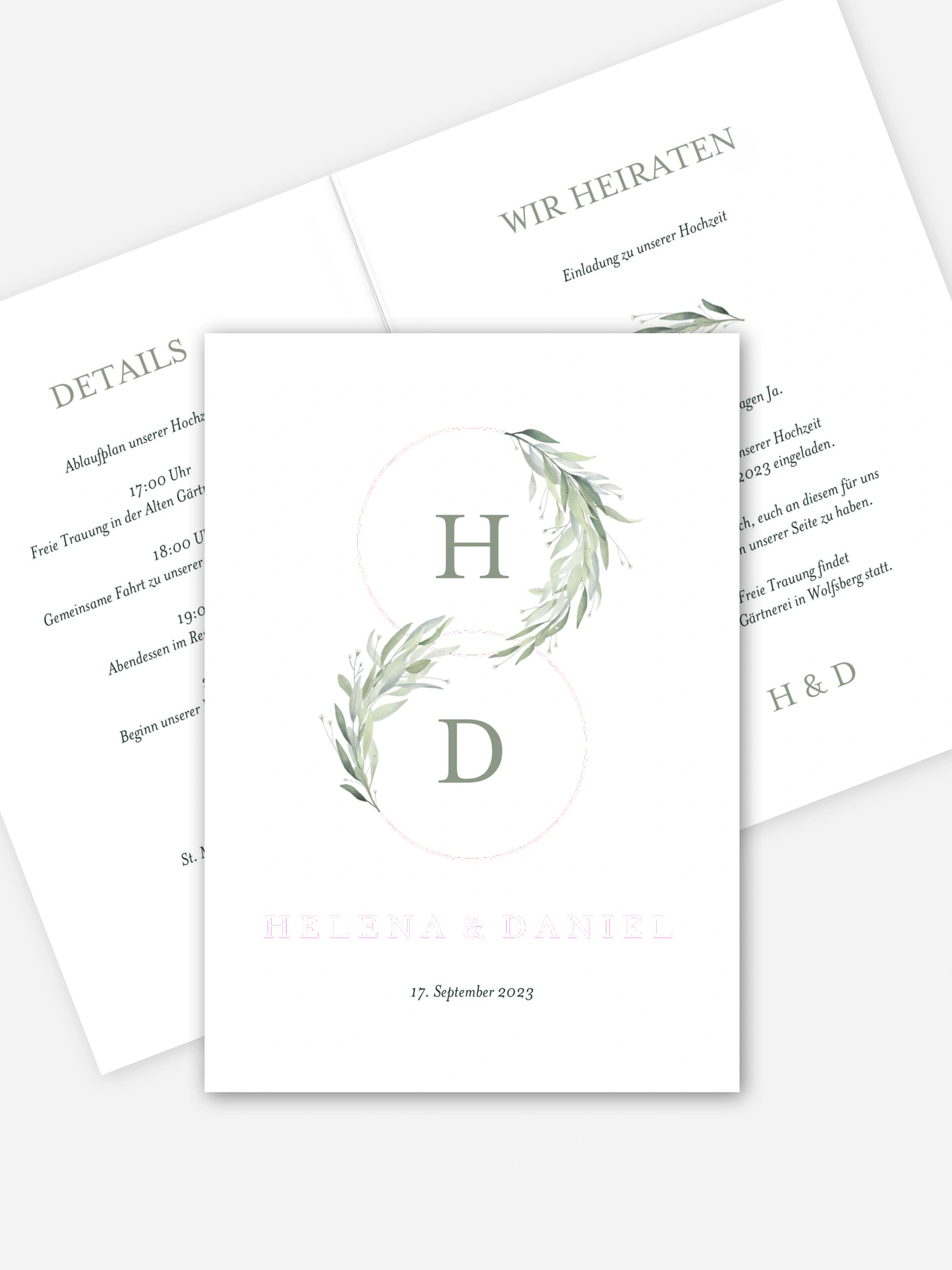 Hochzeitseinladung Greenery Rings
