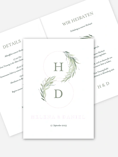 Hochzeitseinladung Greenery Rings