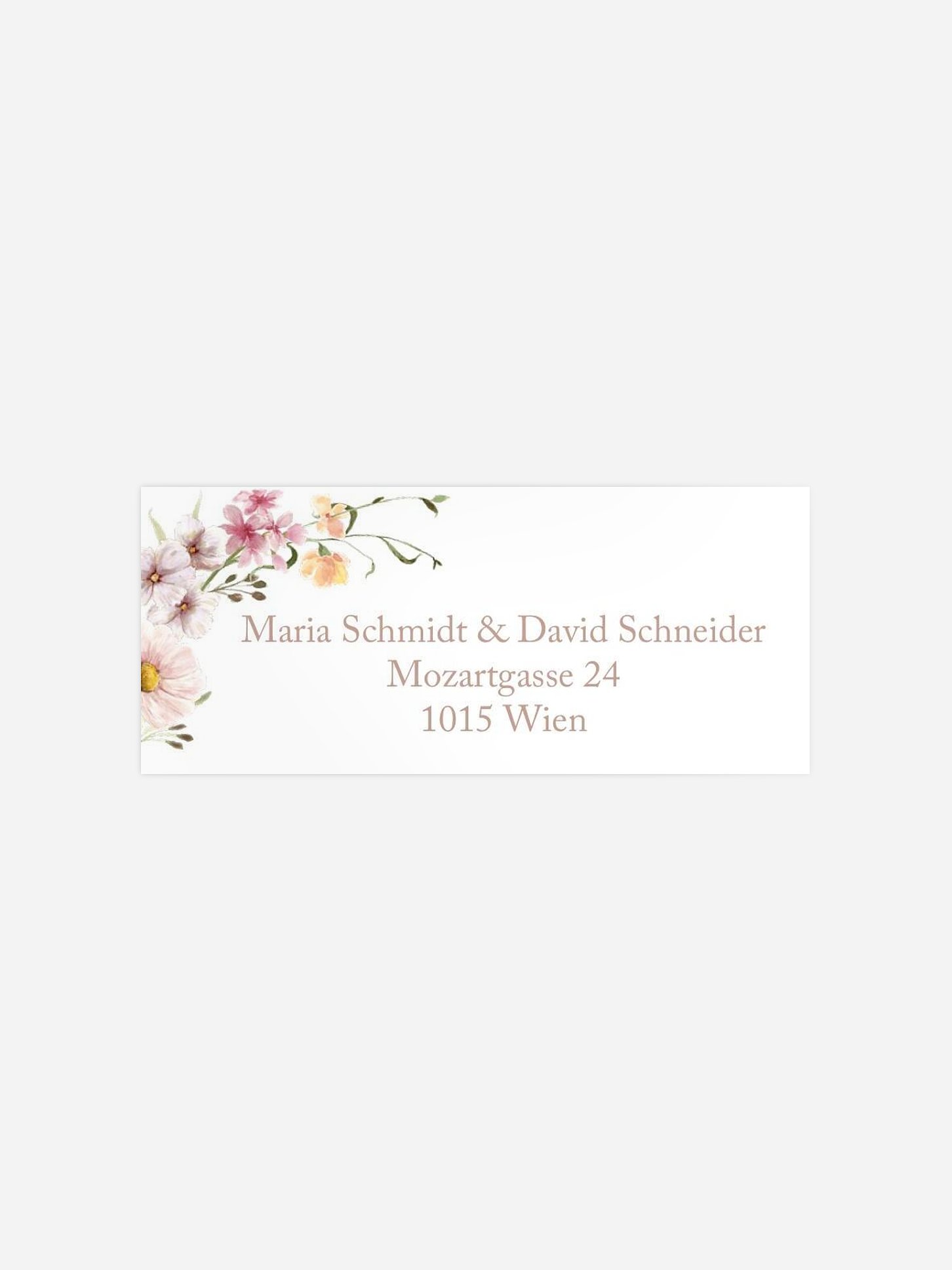 Absenderaufkleber Hochzeit Flora