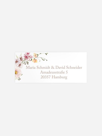 Absenderaufkleber Hochzeit Flora