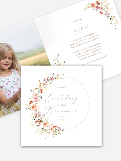 Kommunionseinladung Flora