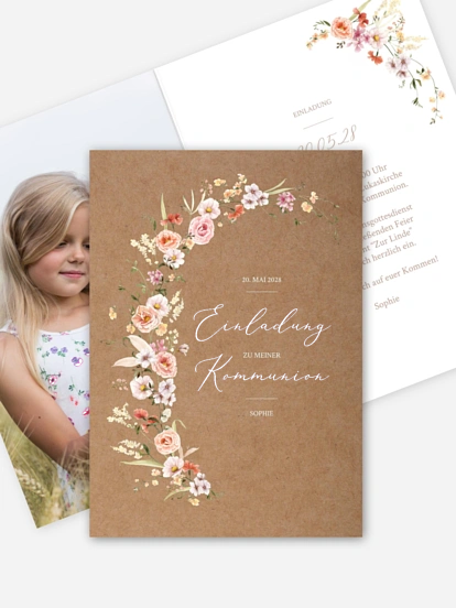 Kommunionseinladung Flora