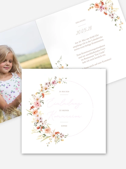 Kommunionseinladung Flora
