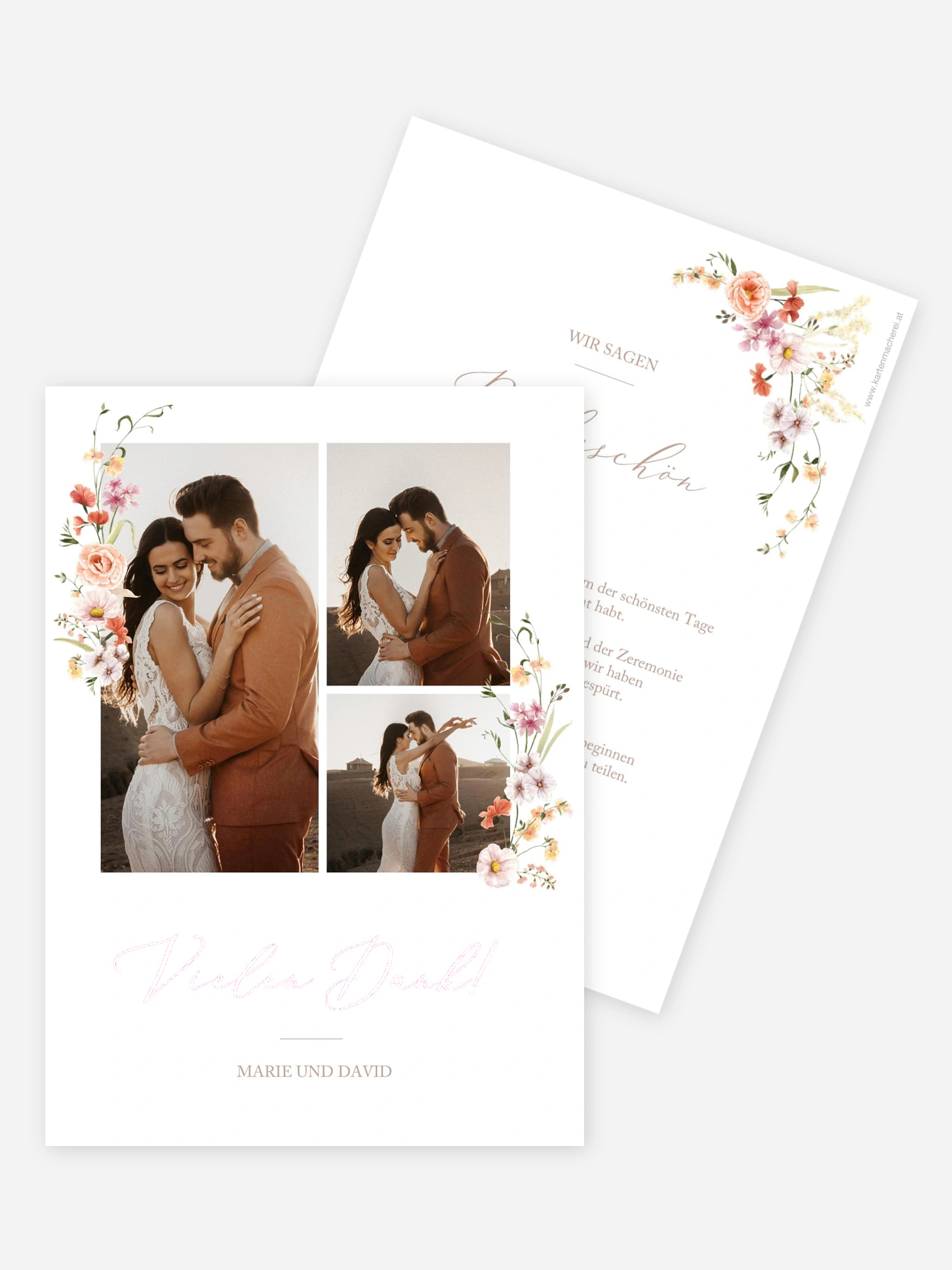 Dankeskarte Hochzeit Flora