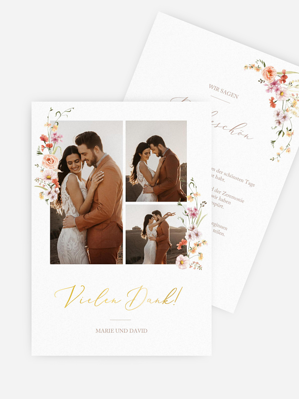 Dankeskarte Hochzeit Flora