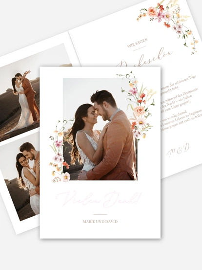 Dankeskarte Hochzeit Flora