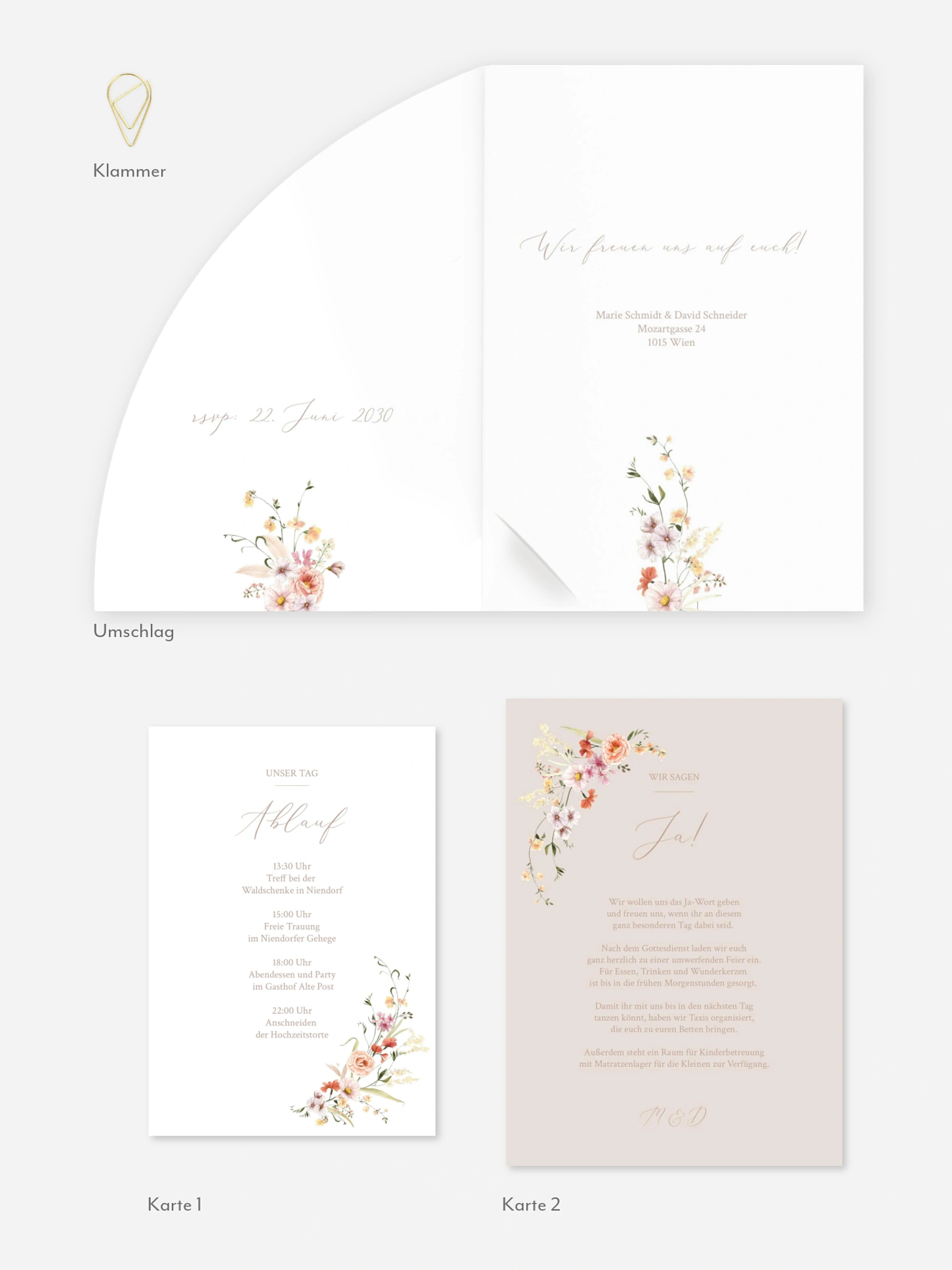 Hochzeitseinladung Flora
