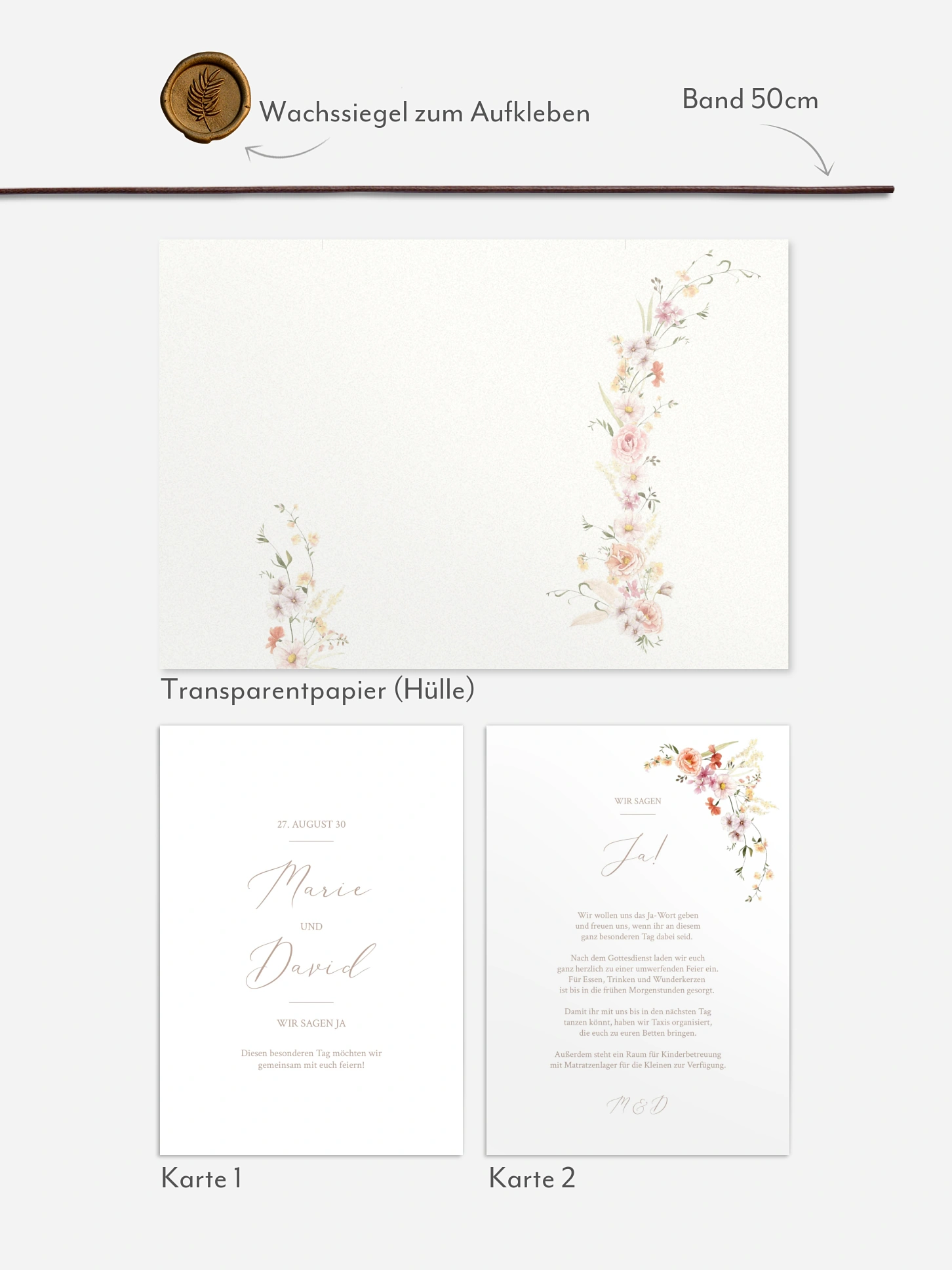 Hochzeitseinladung Flora