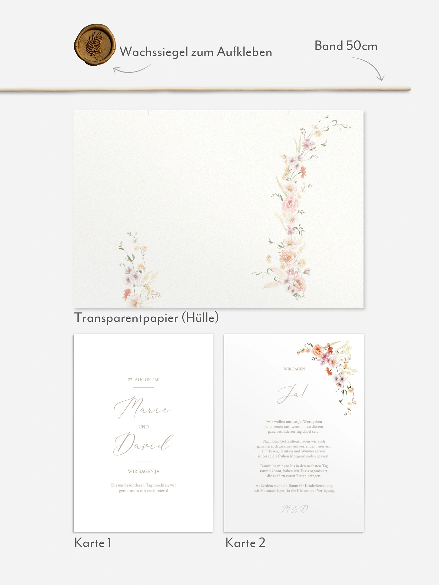 Hochzeitseinladung Flora