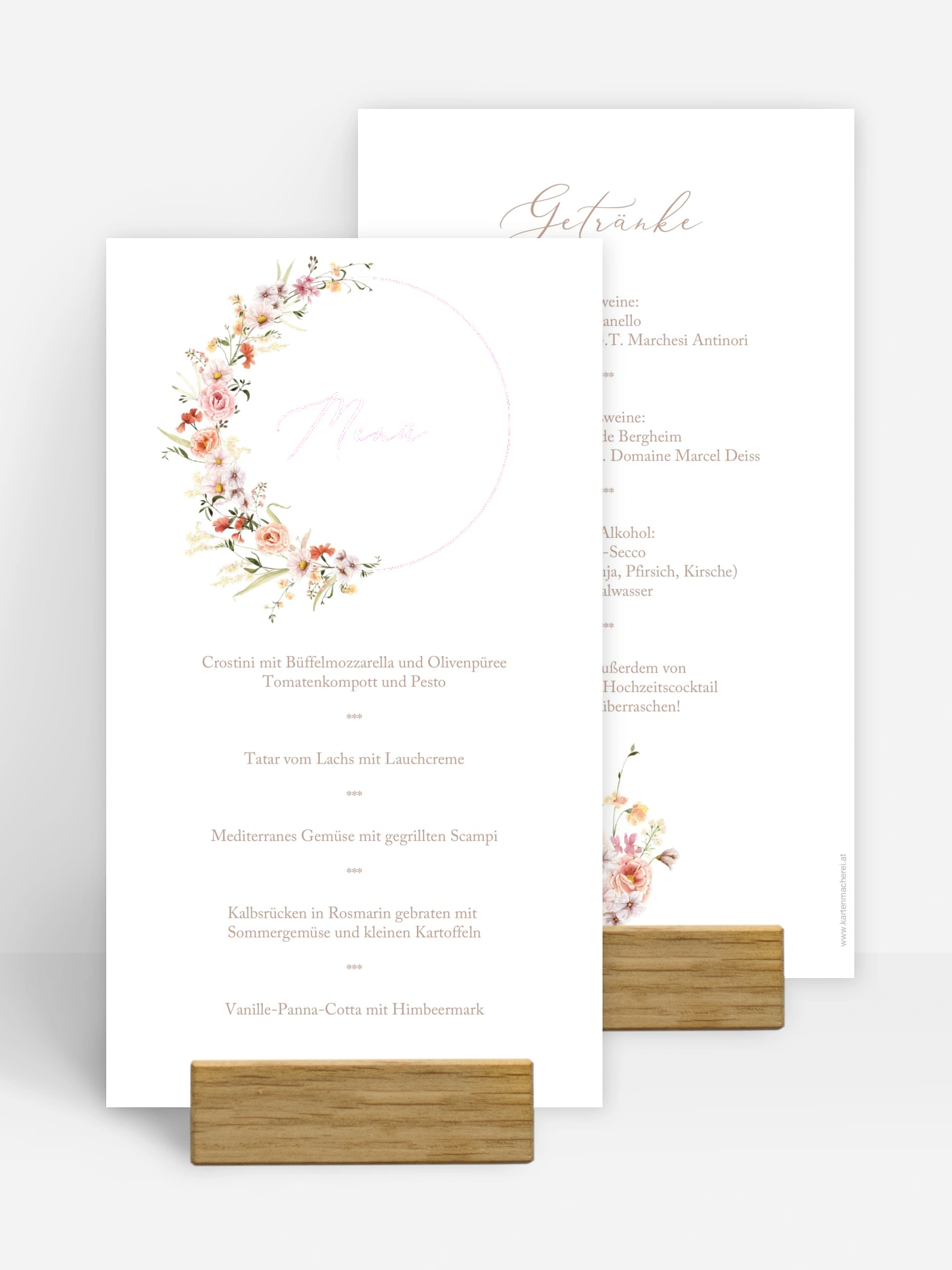 Menükarte Hochzeit Flora