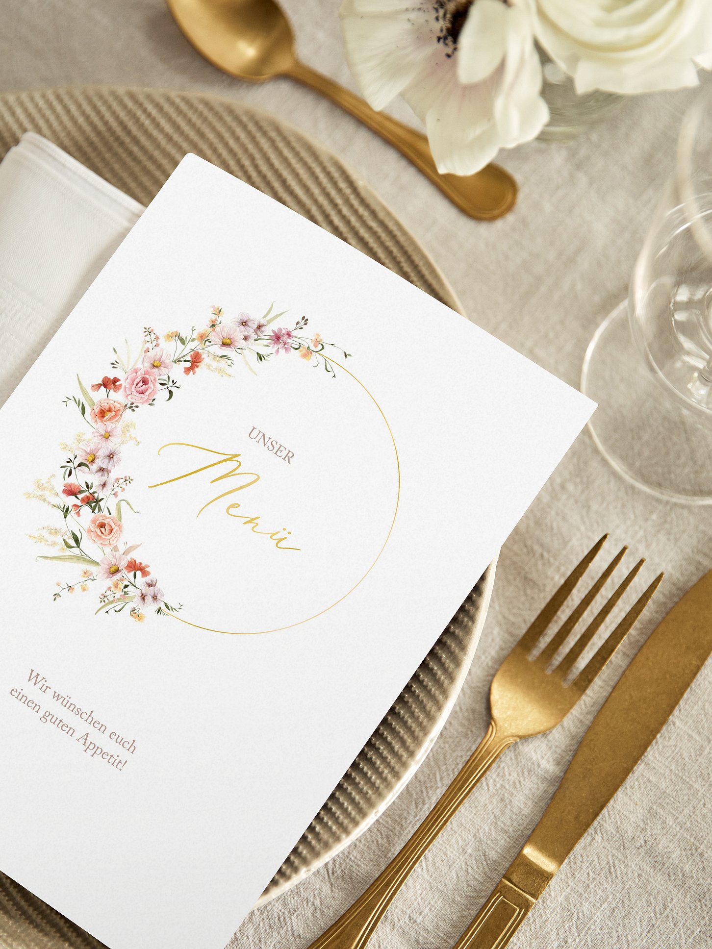 Menükarte Hochzeit Flora