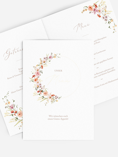 Menükarte Hochzeit Flora