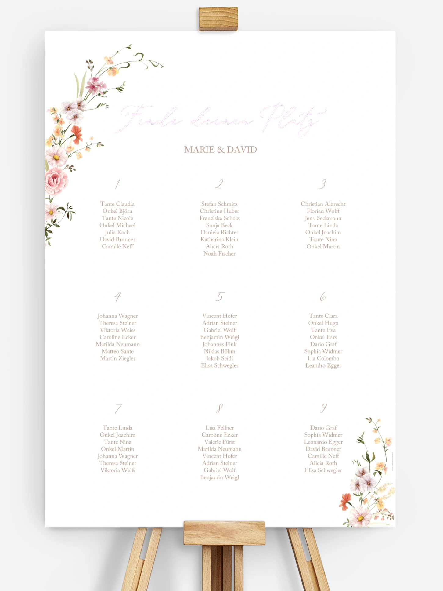 Sitzplan Plakat Flora