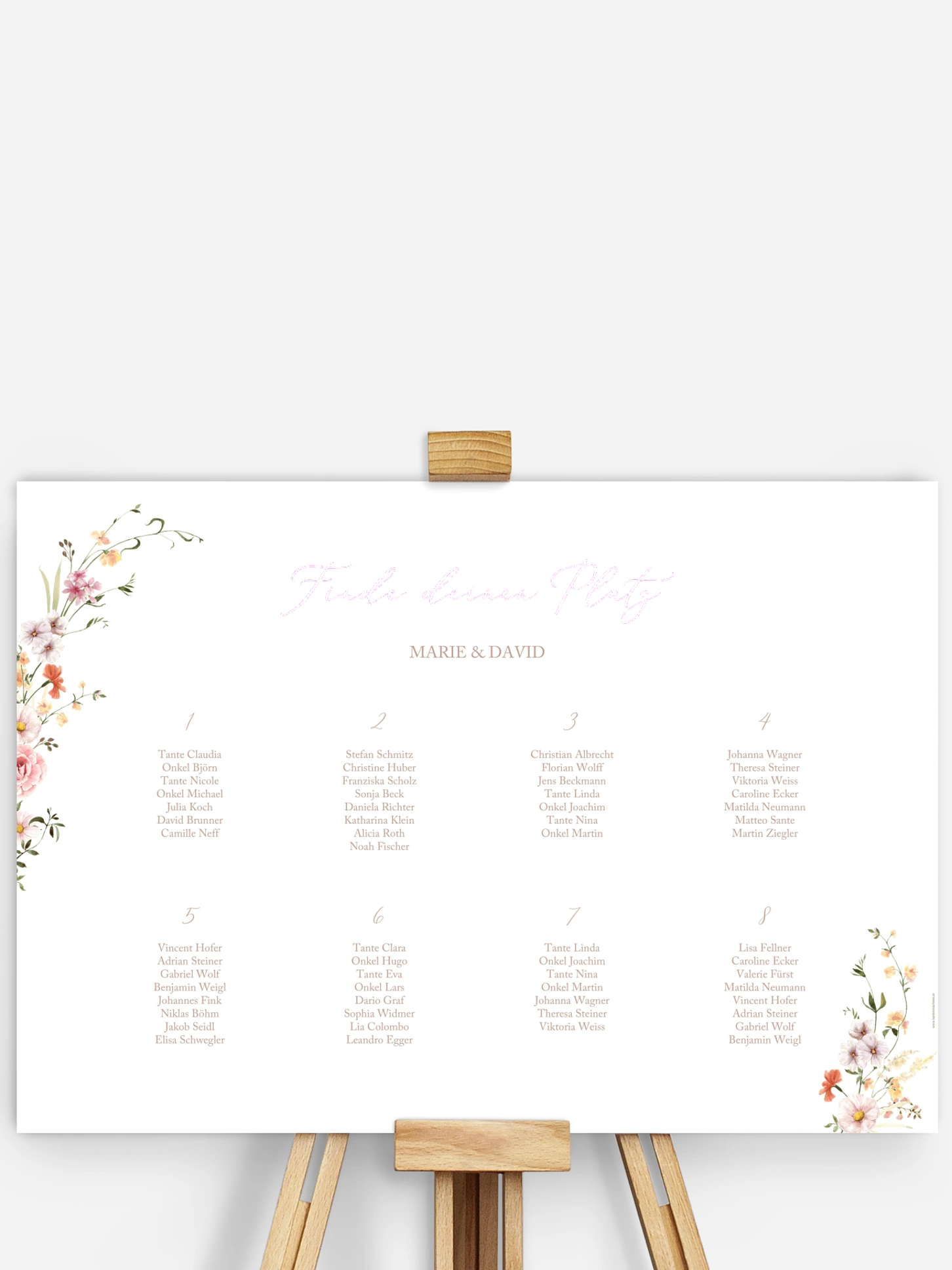 Sitzplan Plakat Flora