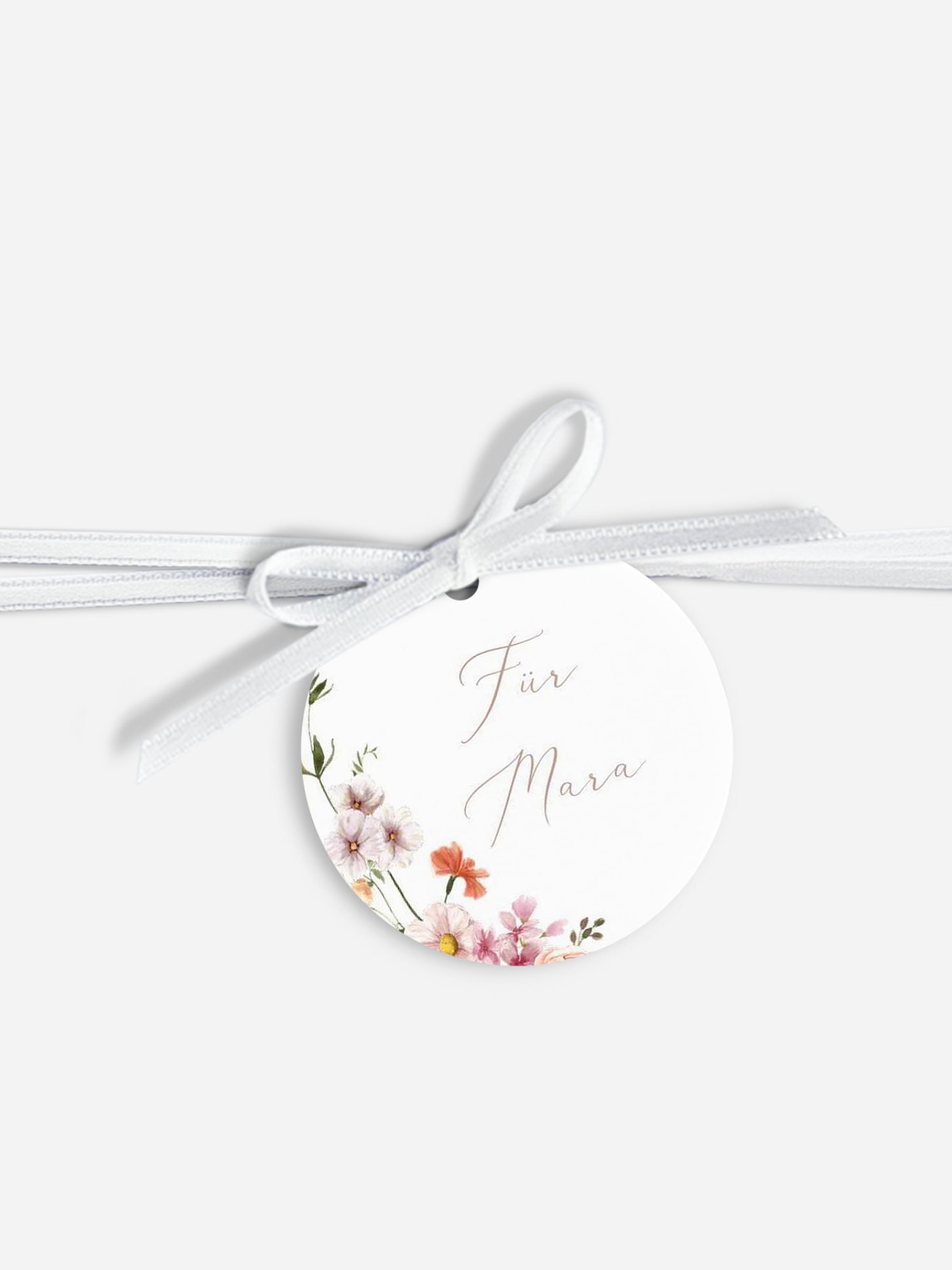 Anhänger mit Band zur Hochzeit personalisiert Flora