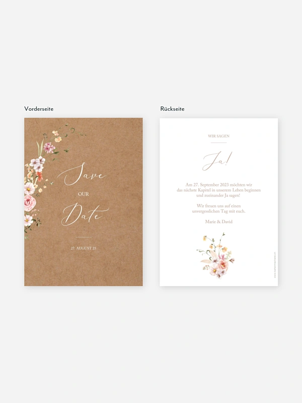 Save-the-Date Karte Flora