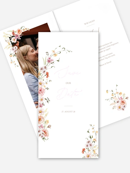 Save-the-Date Karte Flora