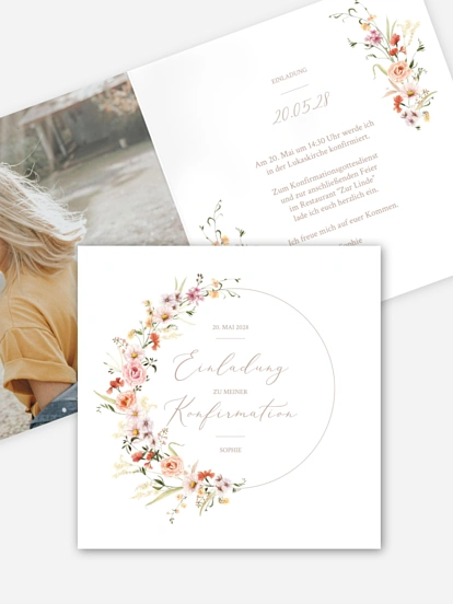 Konfirmationseinladung Flora