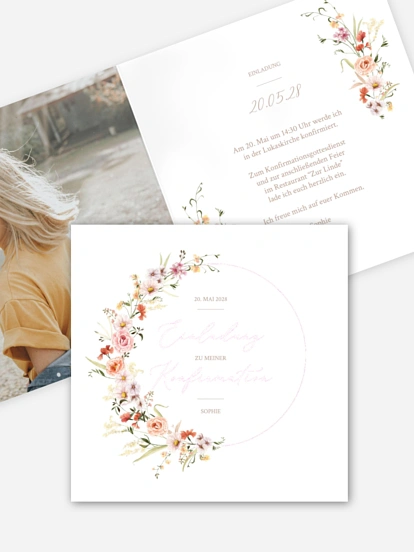 Konfirmationseinladung Flora