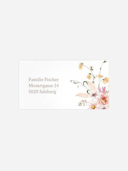 Empfängeraufkleber Konfirmation und Kommunion Flora