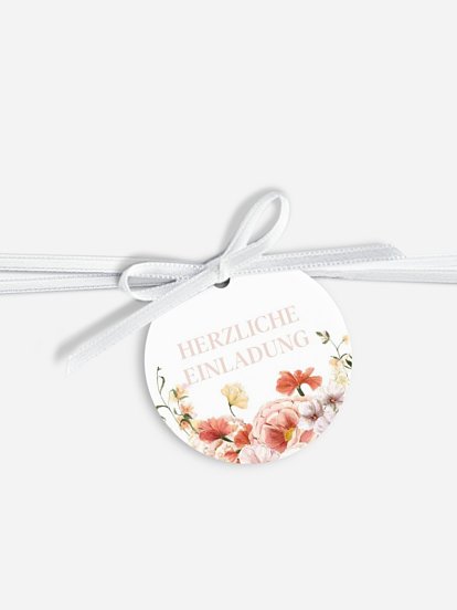 Anhänger mit Band zur Hochzeit Fresh Flowers