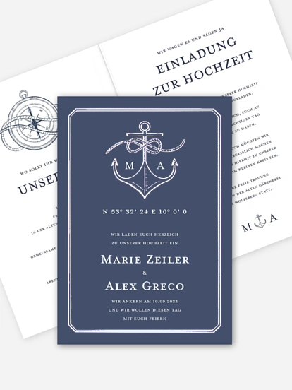 Hochzeitseinladung Wir Ankern