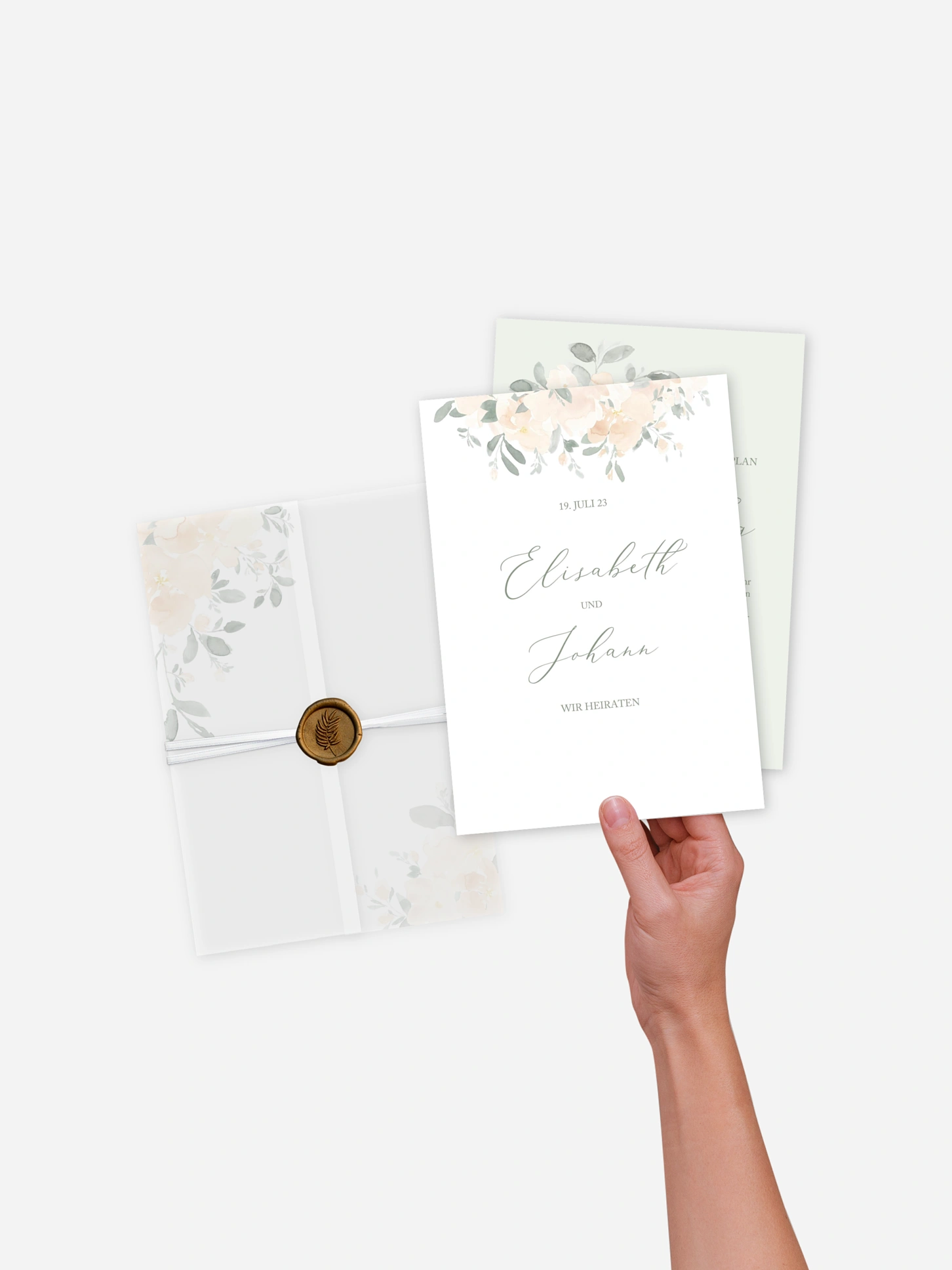 Hochzeitseinladung Peach Roses