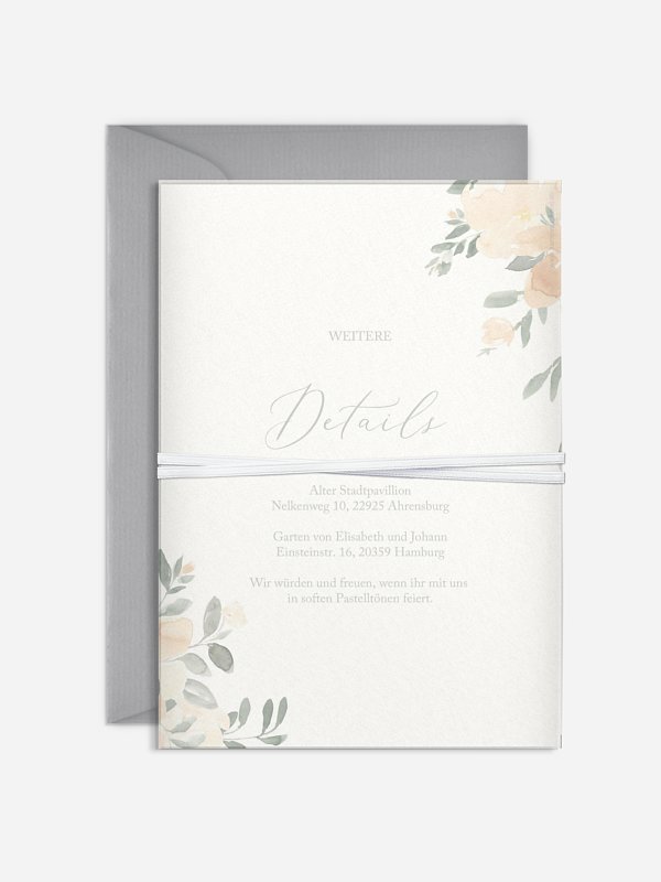Hochzeitseinladung Peach Roses