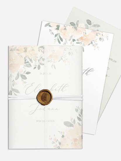Hochzeitseinladung Peach Roses