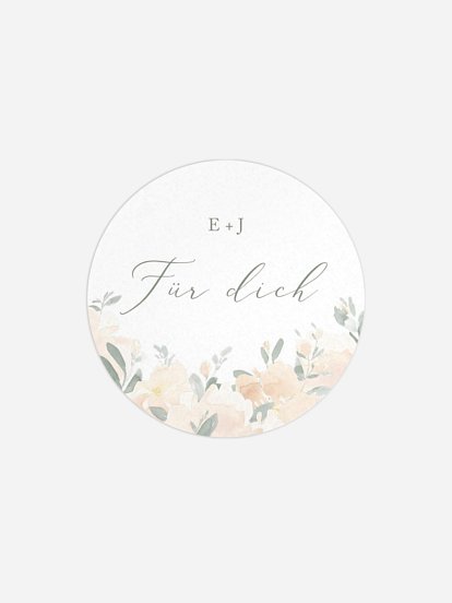Geschenkaufkleber Hochzeit Peach Roses