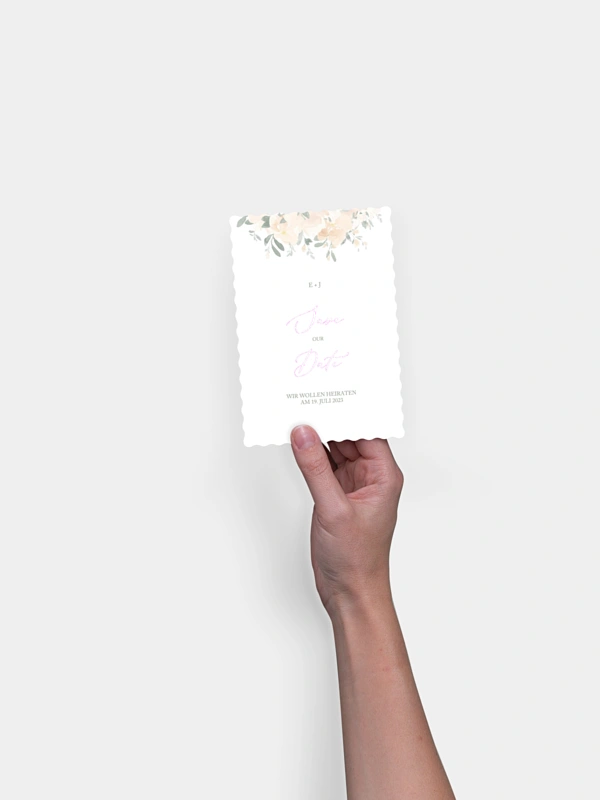 Save-the-Date Karte Peach Roses