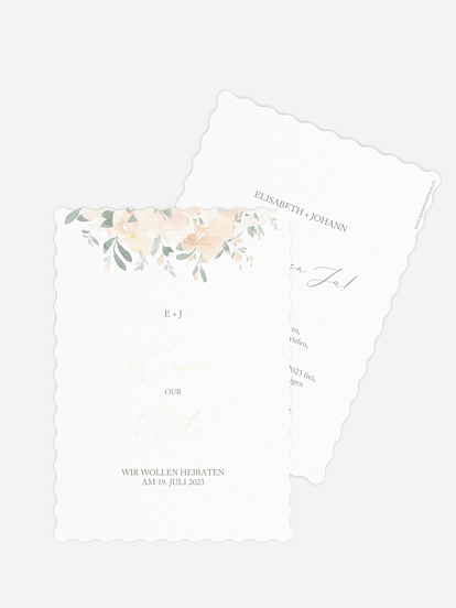 Save-the-Date Karte Peach Roses