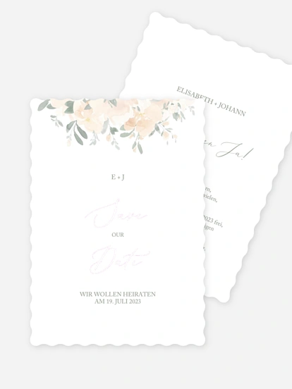 Save-the-Date Karte Peach Roses