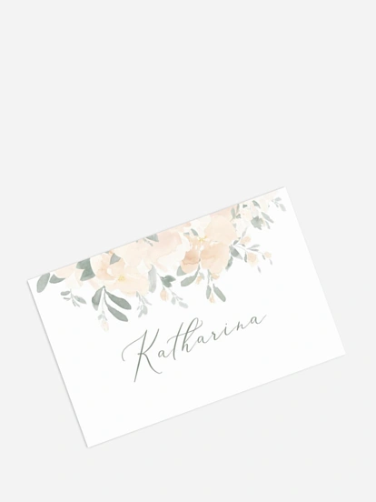 Tischkarte Hochzeit Peach Roses