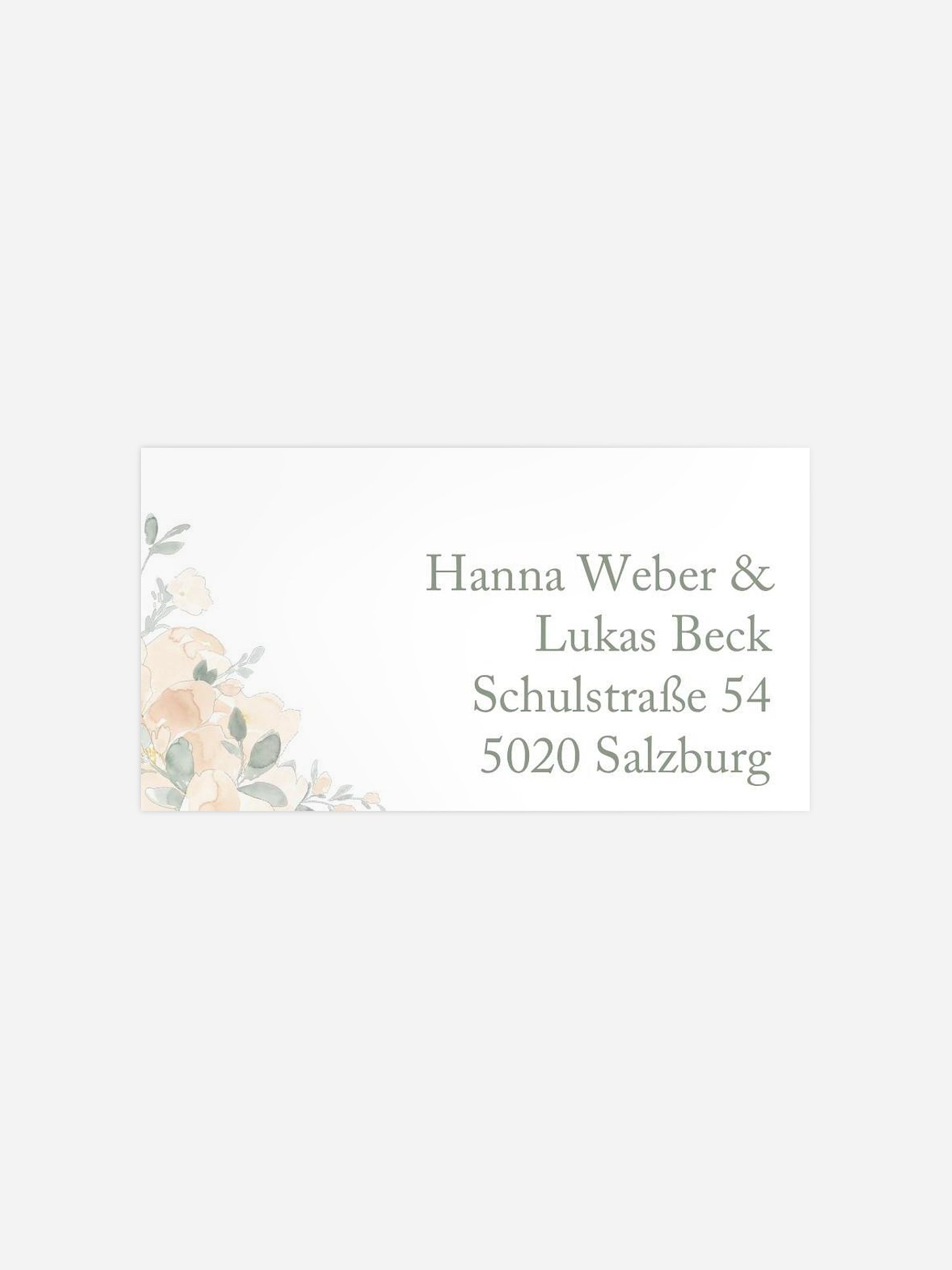 Empfängeraufkleber Hochzeit Peach Roses
