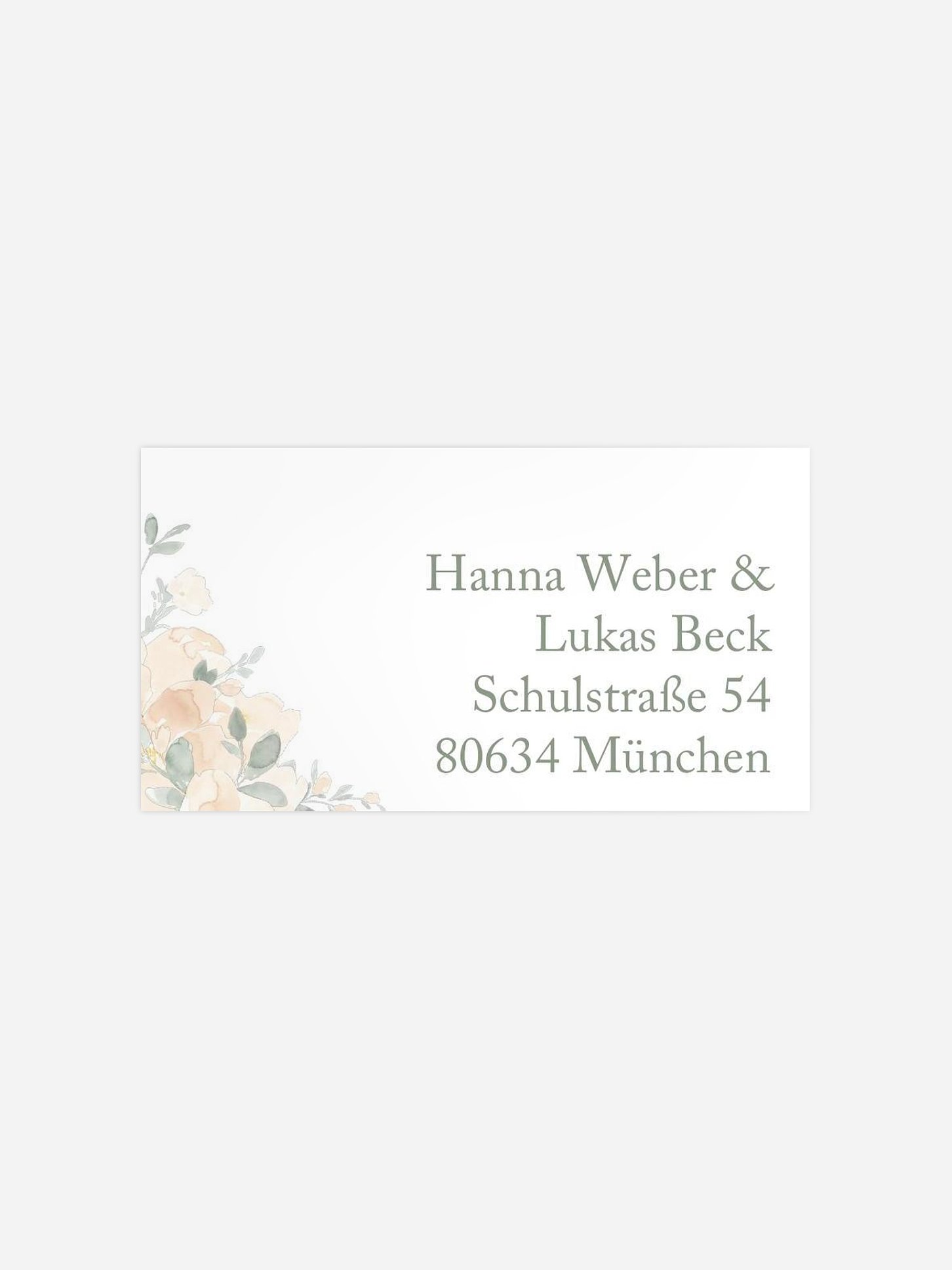 Empfängeraufkleber Hochzeit Peach Roses
