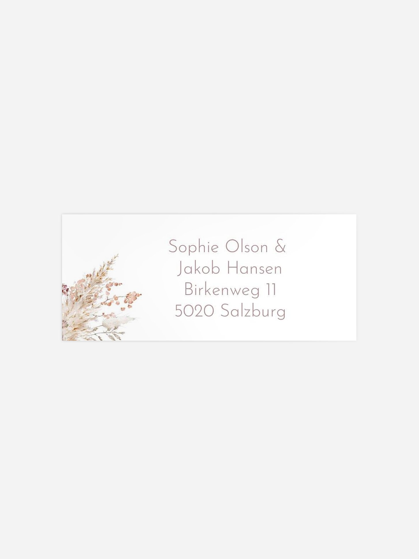 Absenderaufkleber Hochzeit Petiole Grasses