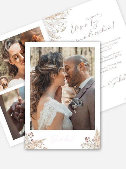 Dankeskarte Hochzeit Petiole Grasses