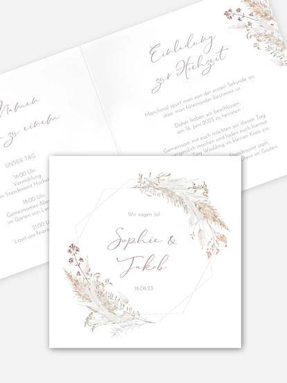 Hochzeitseinladung Petiole Grasses
