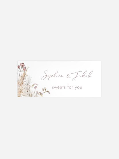 Geschenkaufkleber Hochzeit Petiole Grasses