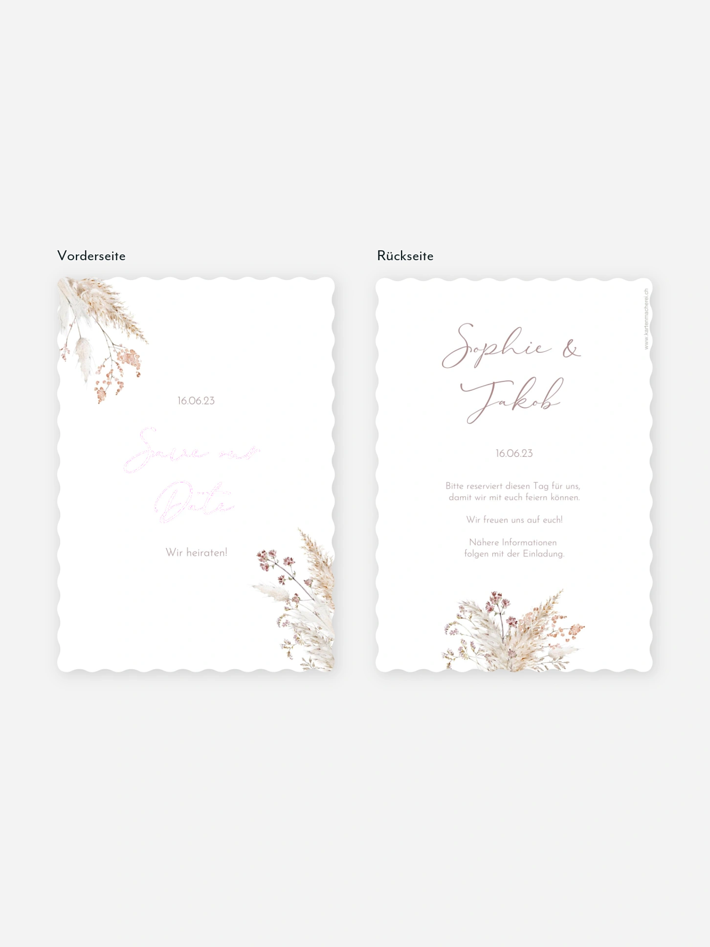 Save-the-Date Karte Petiole Grasses