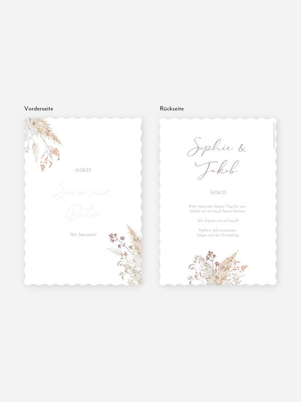 Save-the-Date Karte Petiole Grasses