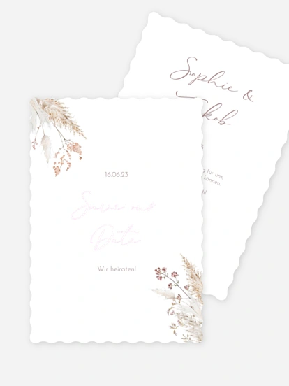Save-the-Date Karte Petiole Grasses