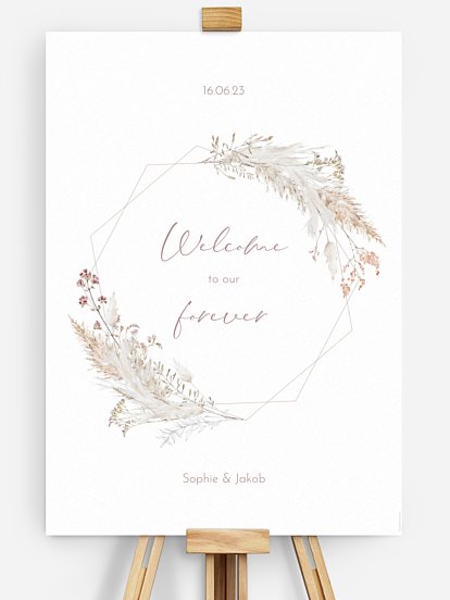 Willkommensschild Petiole Grasses