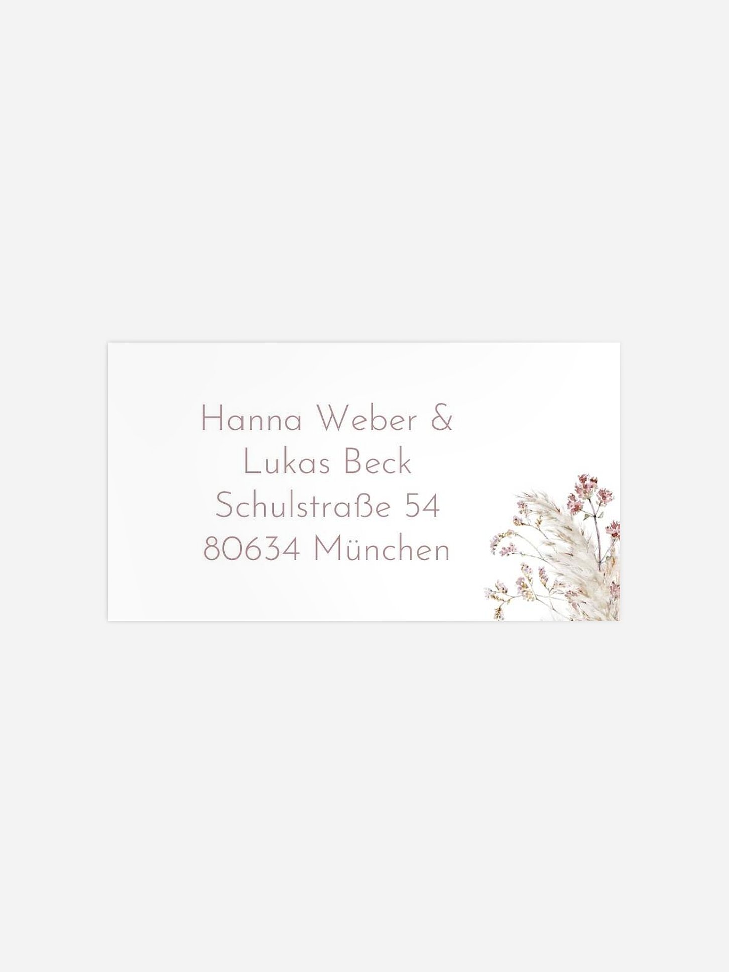 Empfängeraufkleber Hochzeit Petiole Grasses