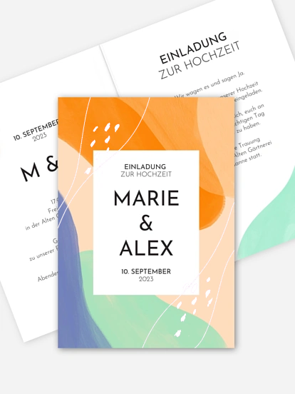 Hochzeitseinladung Color Love