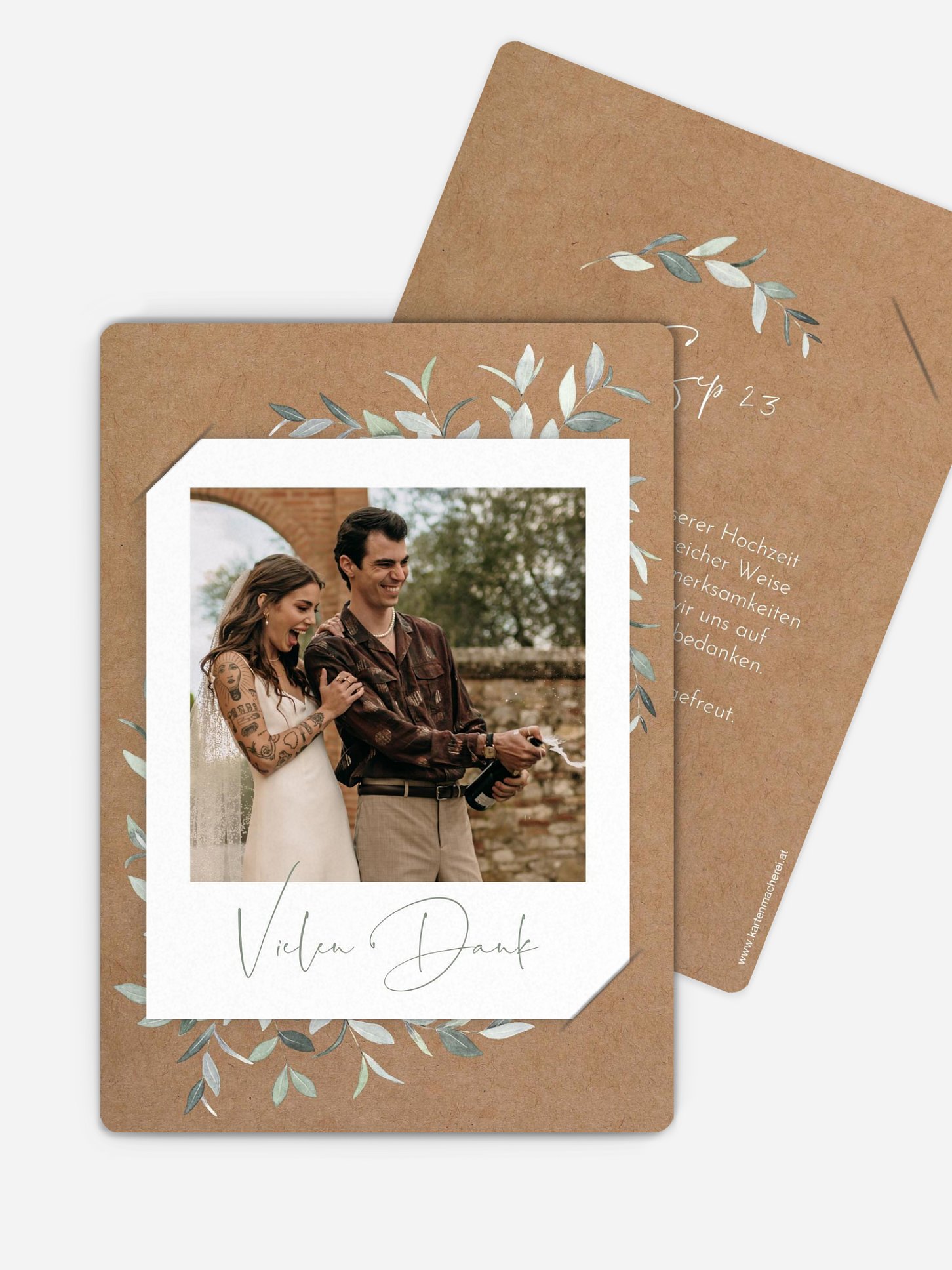 Dankeskarte Hochzeit Blättertraum